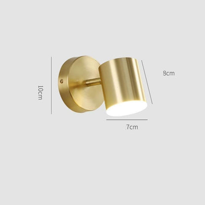 Nordic Copper Bedroom Wall Lamp Creative Modern Minimalist Stair Corridor Porch Living Room Dining Room Personality Copper Wall Lamp