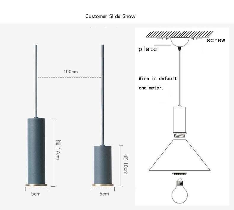 Nordic Simple Bar Hanging Lamp Colored Pendant Light Restaurant, Bedroom, Bedside Lights, Modern Art And Creative Lighting