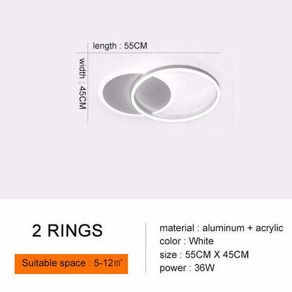 Modern Ceiling Lights For Living Room Circle Gold Brown LED Plafon Decor Bedroom Lamps Fixture With Remote Control Lustre