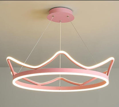 The Living Room Is Simple with Modern Crown Led Chandeliers