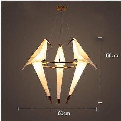 Nordic Bird Iron Pendant Light Paper Crane LED Lamp   Suspension Luminaire Loft Living Room Restaurant Pendant Lamp