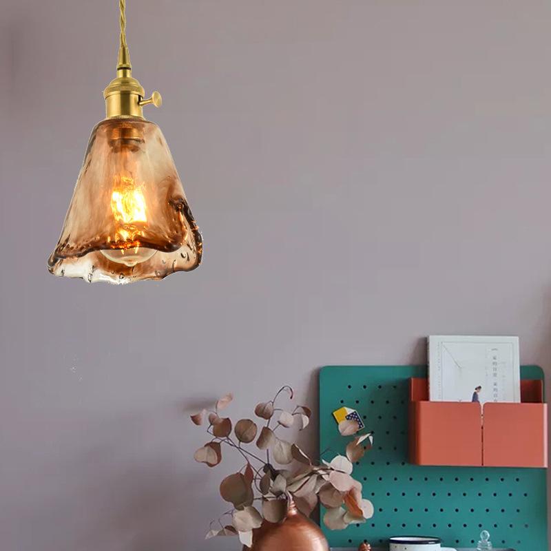 Vintage Brass Chandelier Glass Lamp Art Creative Personality Chandelier
