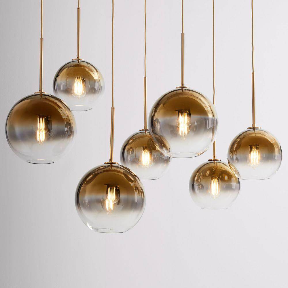 Modern Glass Ball Pendant Light Gradient Color Hanging Lamp Hanglamp Kitchen Light Fixture Dining Living Room Luminaire