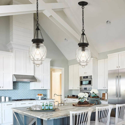 Farmhouse Glass Pendant Lights for Kitchen Island Modern Hanging Chandelier Ceiling Lam
