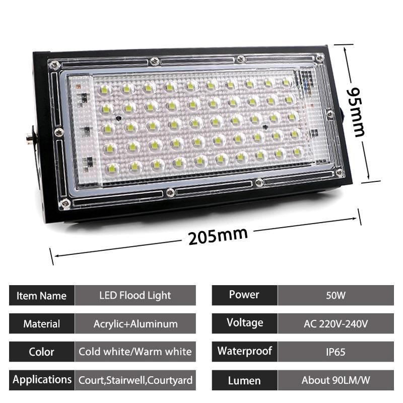 Led Floodlight 50W Waterproof IP65 Garden Lamp Outdoor LED Reflector Light AC  Spotlight Street Lighting