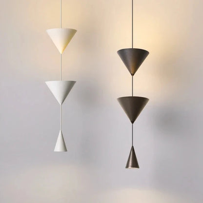 Nordic Restaurant Home LED Pendant Light Modern Black White Counter Conical Lamp
