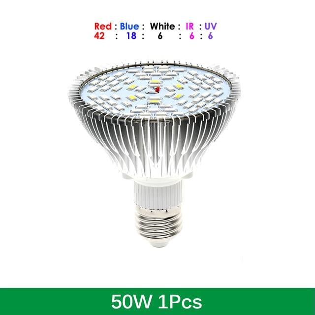 LED Grow Light Full Spectrum 6W/10W/30W/50W/80W E27 UV IR LED Growing Bulb for Indoor Hydroponics Flowers Plants LED Growth Lamp