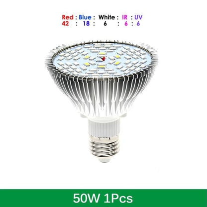 LED Grow Light Full Spectrum 6W/10W/30W/50W/80W E27 UV IR LED Growing Bulb for Indoor Hydroponics Flowers Plants LED Growth Lamp