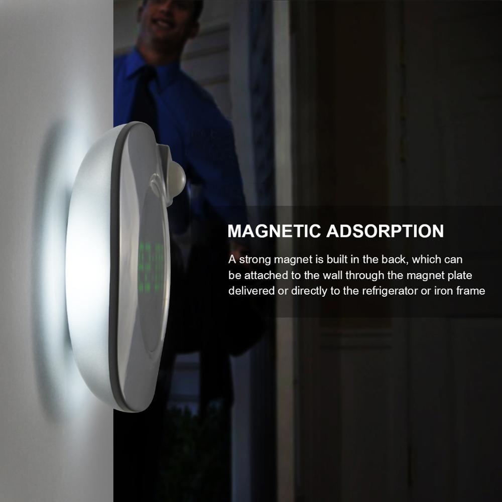 Motion Sensor LED Wall lamp Magnet Indoor Night light With Time Clock For Bathroom Bedroom Corridor Decor Vanity Wall Light