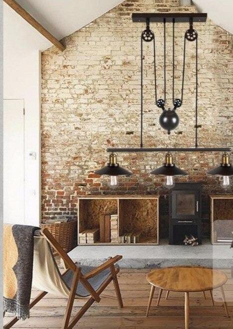 Loft Hanglamp Retro Wrought Iron Vintage Chandeliers Industrial Adjustable Pulley Loft Pendant Lamps Hanging Lamp Fixture
