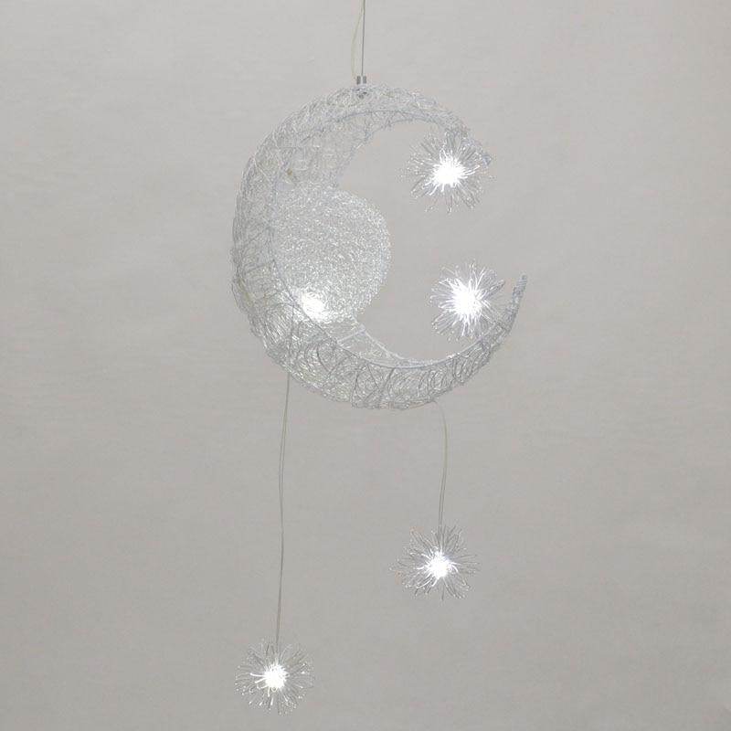 Modern Pendant Lights Kid's Room Lighting Moon Star Child Bedroom Lamps Aluminum Handing Lamp For Living Room Home Decoration
