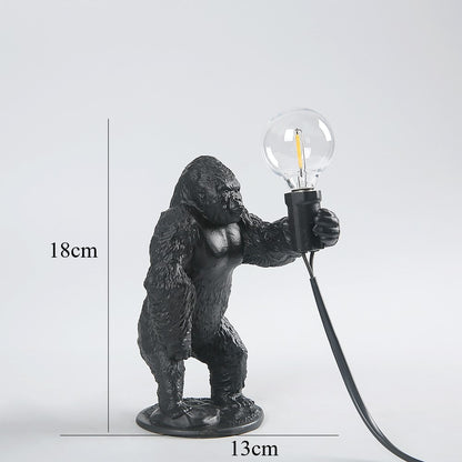 King Kong Gorilla Animal Table Lamp Indoor Resin Decoration Small Night Lamp Creative Crafts Gorilla Table Decor Lamp