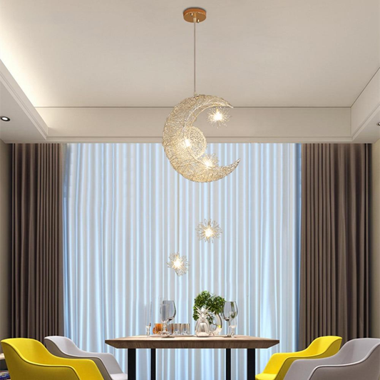 Modern LED Pendant Light For Living room Bedroom Dining Room Hanging Lamp Moon Star Pendant Lamp Children Bedroom Light Luminare