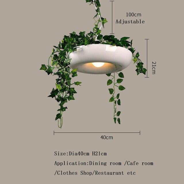 Nordic Aerial Flower Pot Pendant Light Study Creative Personality Bar Plant Potted Plants Babylon Restaurant Cafe Pendant Lamp