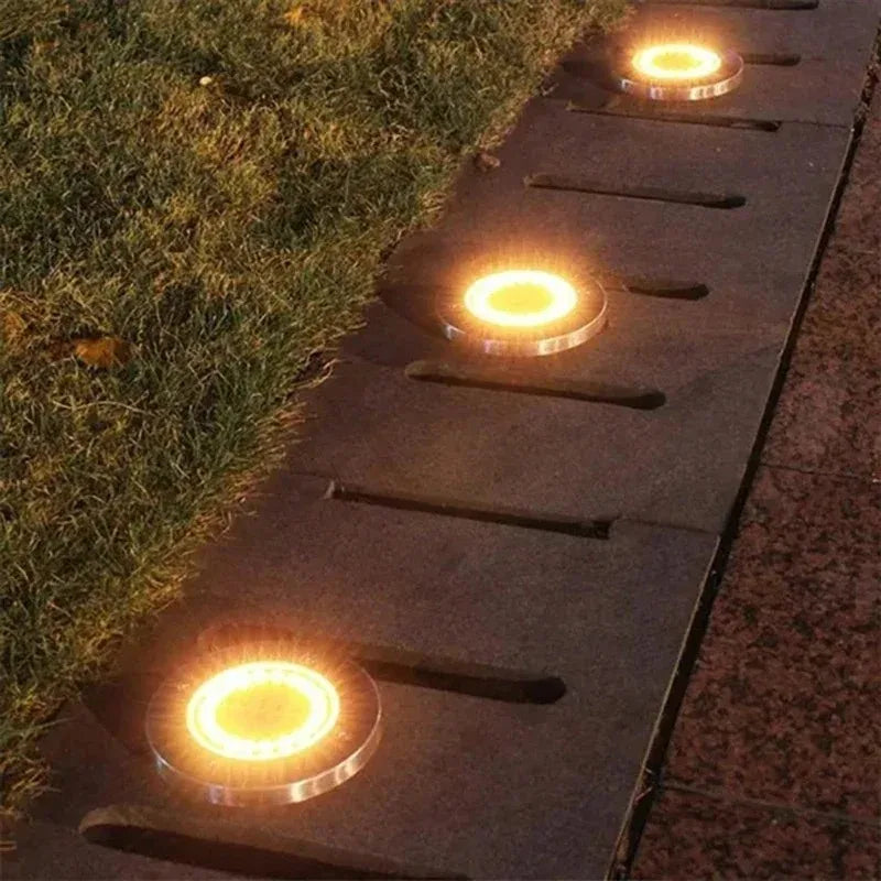 IP65 4 8 12 16LED Solar Underground Lights Stainless Steel Solar Buried Floor Light Outdoor Garden Path Ground Lights