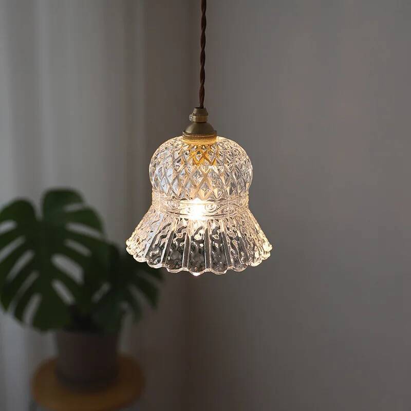 Modern Brass & Glass Pendant Light - Minimalist Ceiling Lamp for Hallway Corridor Hanging Home Lighting