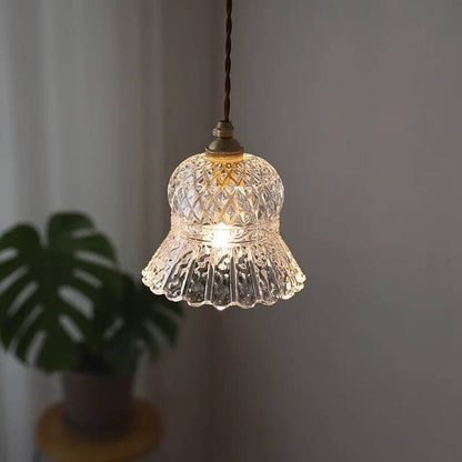 Modern Brass & Glass Pendant Light - Minimalist Ceiling Lamp for Hallway Corridor Hanging Home Lighting