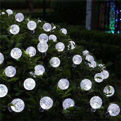 5M 10M Solar Lamp Crystal Ball LED String Lights Flash Waterproof Fairy Garland For Outdoor Garden Christmas Wedding Decoration