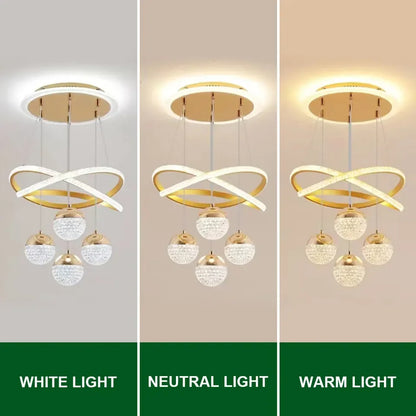 LED Lamp Dining Room Living Ring Dimmable Bedroom Kitchen Interior Linea Ceiling Round Modern Led Ring Chandelier Pendant Light