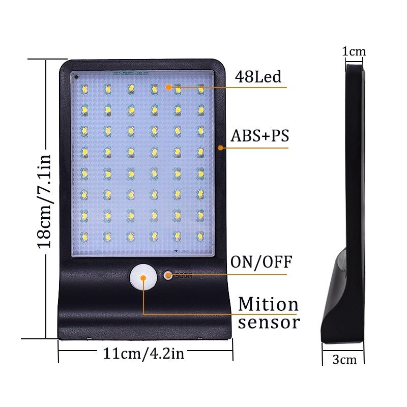 Upgraded 48 leds Solar Light Color Adjustable With Controller Three Modes Waterproof Lamp Lights For Outdoor Garden Wall Street