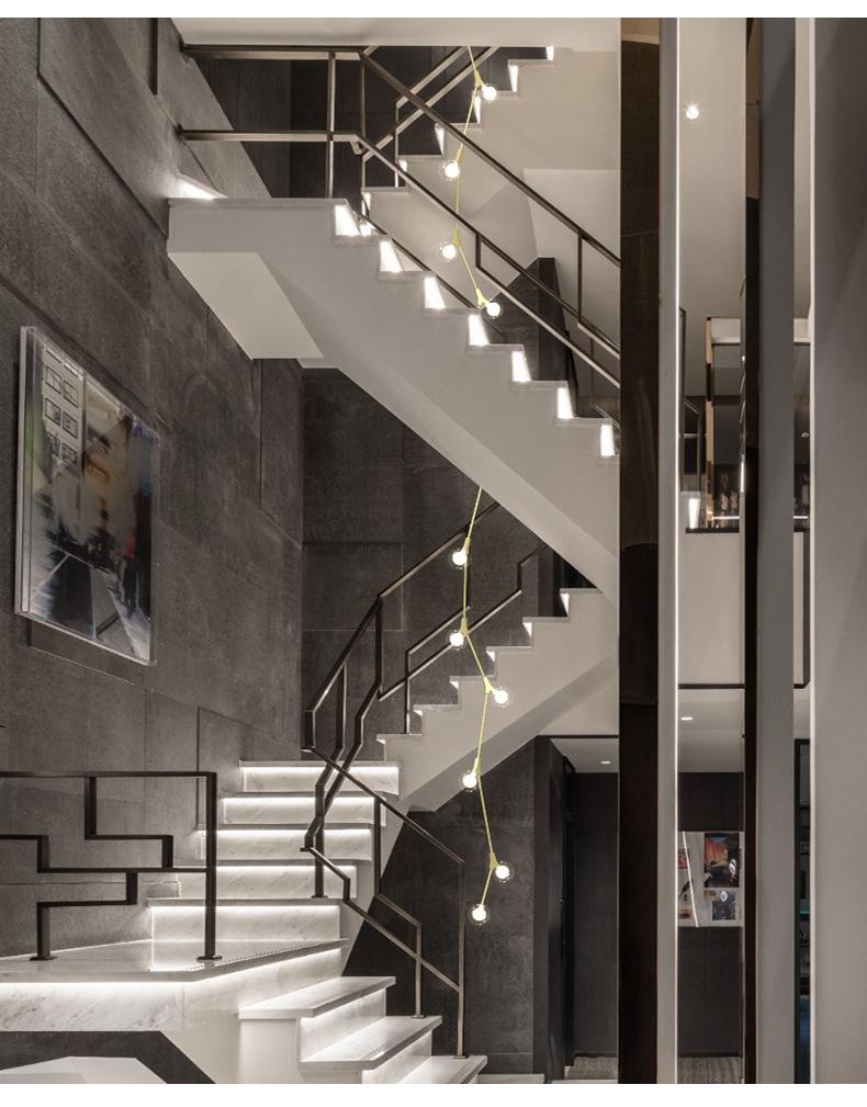 Stair Long Chandelier Modern Simple Personalized Creative Lamp