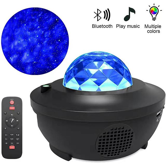 Night Light Projector  Galaxy Projector Starry Sky Projector Lamp with Remote Control 2 in 1 Star Projector with LED Nebula Cloud Moving Ocean Wave Projector for Kid Baby Built-in Music Speaker Voice