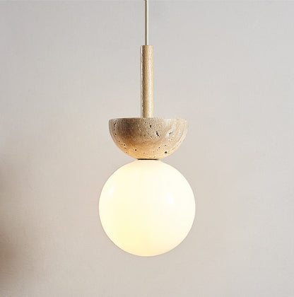 Cream Style Pendant Lamp Bedroom Bedside Led Chandelier Stone Wood Light Designer Bauhaus Medieval Restaurant Bar Small Lights