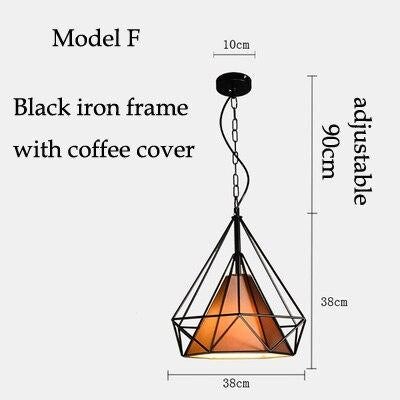 Retro Nordic restaurant chandelier wrought iron personality industrial style creative chandelier lighting living room chandelier