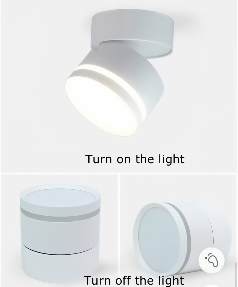 Rotating LED Full Spectrum Surface Mounted Dimmable Downlight  Anti Glare Ceiling Lamp 5W7W10W15W20W Spotlight Indoor
