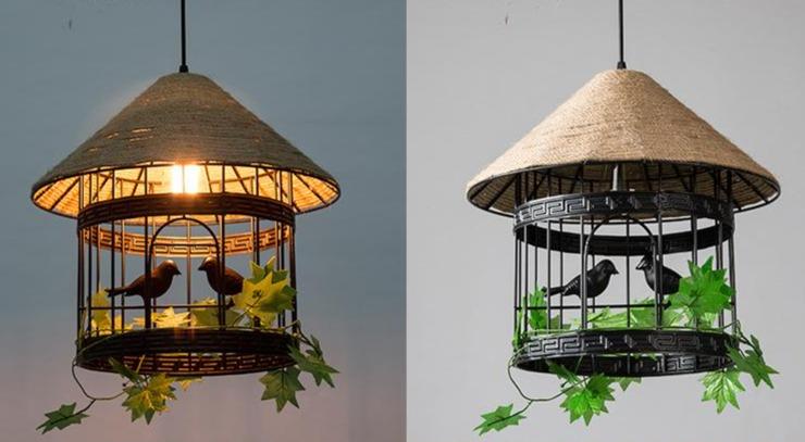 Hemp Rope Lamp Retro Creative Personality American Rural Small Chandelier