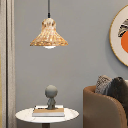 Rattan Replacement Lamp Shade Retro Handmade Living Room Daily Party Table Standing Floor Light Decorating Cover