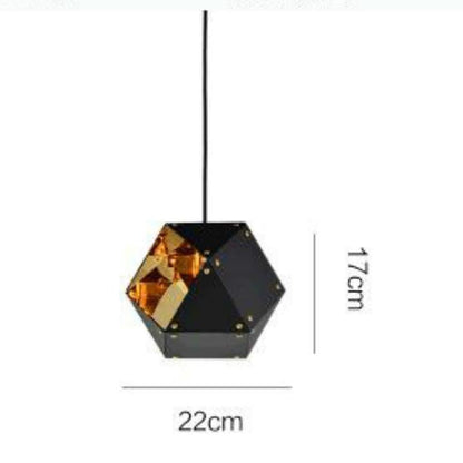 Post-modern Living Room Luxury Chandelier Nordic Personalized Creative Restaurant Polyhedron Mirror Glass Chandelier