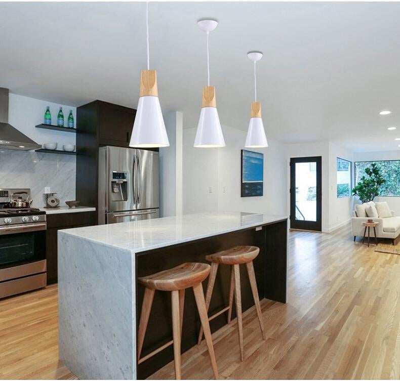 Nordic LED Pendant Lights Dining Room Pendant Lamp Modern Colorful Restaurant Kitchen Coffee Bedroom Loft Hanglamp Wood E27