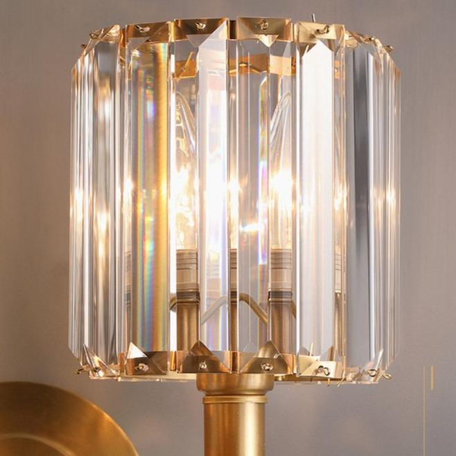 Simple Light Luxury Crystal Bedroom Copper Wall Lamp