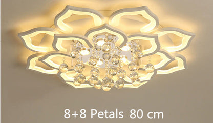 Crystal Led Acrylic Ceiling Light Dining/Living Room Bedroom Flower Crystal Luminaire Vintage Luxury Elegant Bluetooth