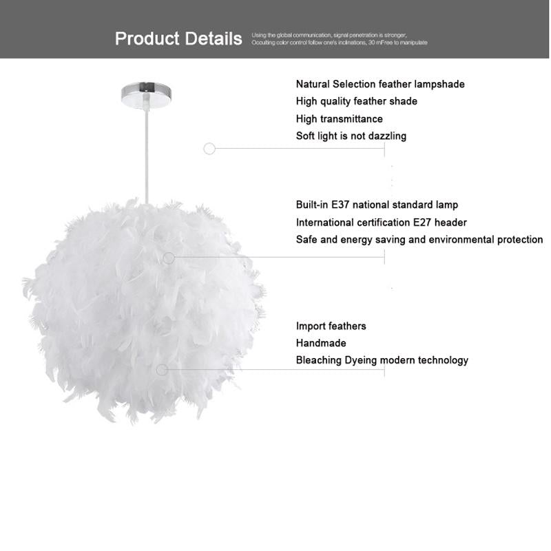 Lamparas De Techo Colgante Moderna Feather Ceiling Light White Modern Droplight Ceiling Lamp Bedroom Study Hanging Lamp
