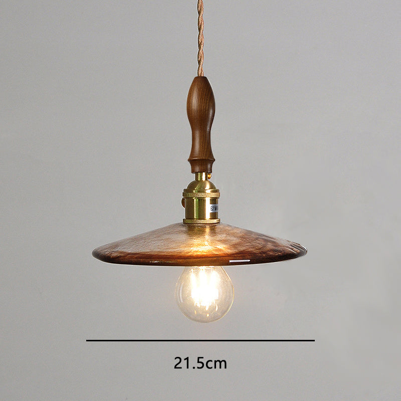 Noridc Amber Glass Pendant Lights Bedroom Living Room Dinning Room Modern Hanging Lamp Retro Decoration Pendant Light