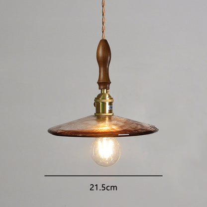 Noridc Amber Glass Pendant Lights Bedroom Living Room Dinning Room Modern Hanging Lamp Retro Decoration Pendant Light