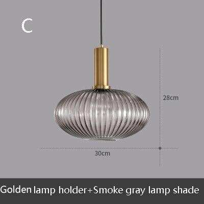 Novelty Stripe Glass Hanging Lights E27 LED 6 Color Lamp Holder Pendant Lamp For Kitchen Living Room Bedroom Hotel Restaurant