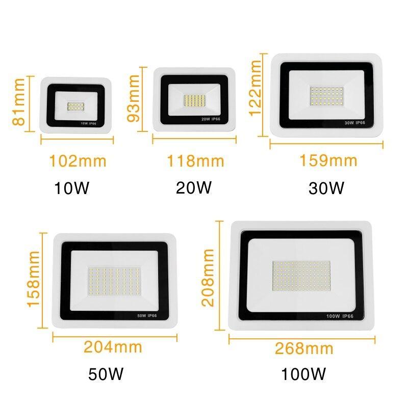 Outdoor LED Floodlight ACCold Warm White 10W 20W 30W 40W 50W IP66 Waterproof Spotlight Wall Lamp Square Hightway Lighting