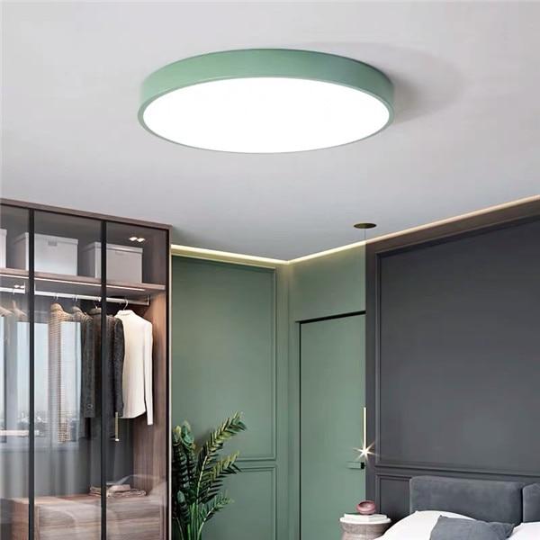 Modern Nordic LED Ceiling Lights Living Room Bedroom Round Corridor Kitchen Lamp Ultra-thin  Kids Room Macarons Remote Control