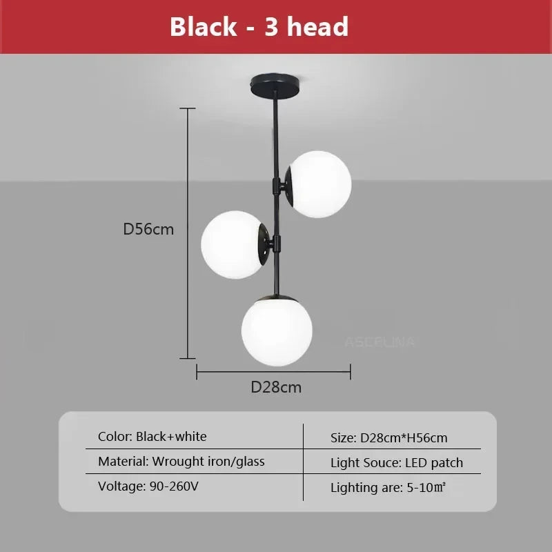 Nordic Multi Head Glass Ceiling Light For Cloakroom Balcony Corridor Aisle Light Entryway Light