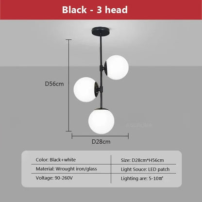 Nordic Multi Head Glass Ceiling Light For Cloakroom Balcony Corridor Aisle Light Entryway Light