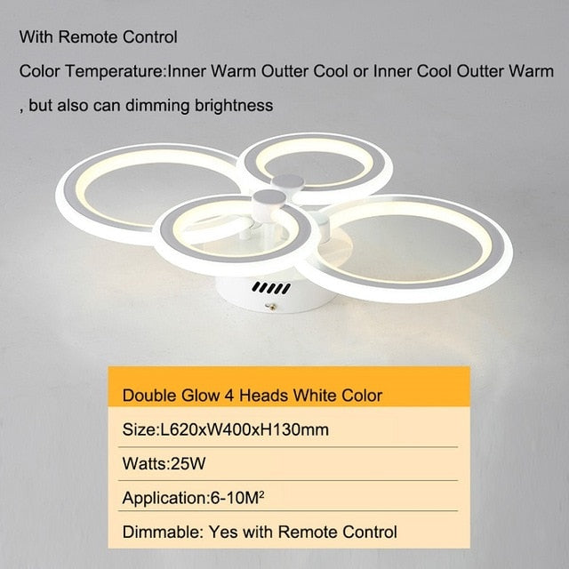 Gleam RC Modern Led Ceiling Lights For Living Room Bedroom Study Room Ceiling Lamp Plafondlamp White Color