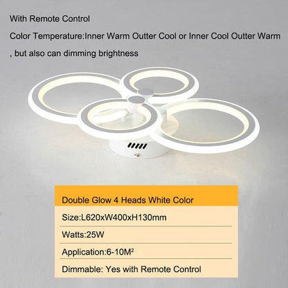 Gleam RC Modern Led Ceiling Lights For Living Room Bedroom Study Room Ceiling Lamp Plafondlamp White Color