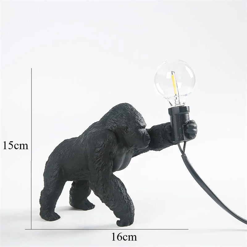 King Kong Gorilla Animal Table Lamp Indoor Resin Decoration Small Night Lamp Creative Crafts Gorilla Table Decor Lamp