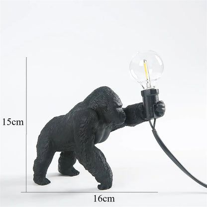 King Kong Gorilla Animal Table Lamp Indoor Resin Decoration Small Night Lamp Creative Crafts Gorilla Table Decor Lamp