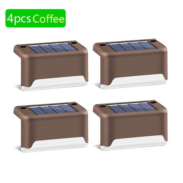 6/8pcs LED Solar Lamp Path Stair Outdoor Waterproof Wall Light Garden Landscape Step Stair Deck Lights Balcony Fence Solar Light