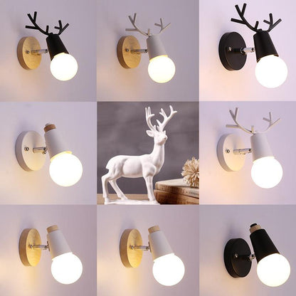 Moose Wall Light Creative Coffee Restaurant Cake Shop Cosy Flower Shop Bedroom Bedside Deer Wall Lights