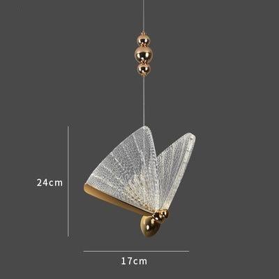 Butterfly Single Head Lamp Light Luxury Post Modern Bedroom Bedside Dining Room Villa Duplex Staircase Bar Counter Small Chandelier